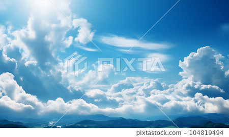 美麗的藍天雲彩全景背景 美麗的藍天雲彩全景背景 104819494