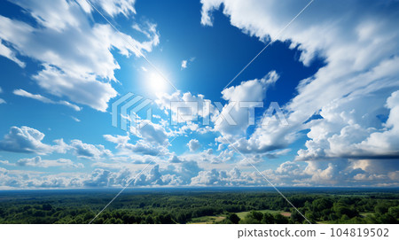 美麗的藍天雲彩全景背景 104819502