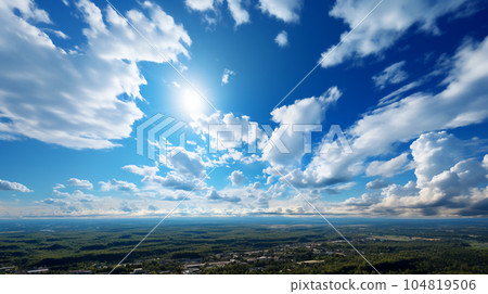 美麗的藍天雲彩全景背景 104819506