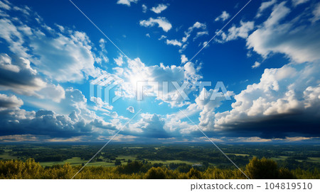 美麗的藍天雲彩全景背景 美麗的藍天雲彩全景背景 104819510