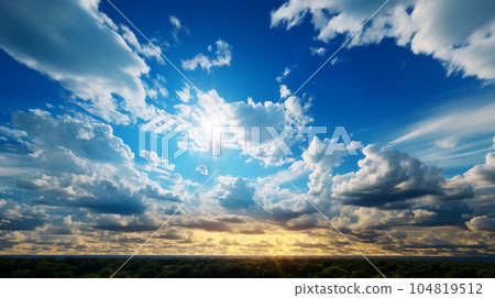 美麗的藍天雲彩全景背景 美麗的藍天雲彩全景背景 104819512