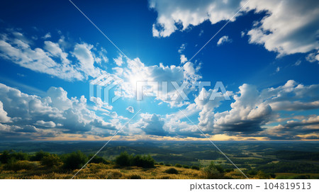 美麗的藍天雲彩全景背景 美麗的藍天雲彩全景背景 104819513