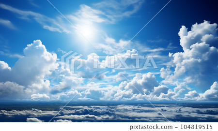 美麗的藍天雲彩全景背景 美麗的藍天雲彩全景背景 104819515