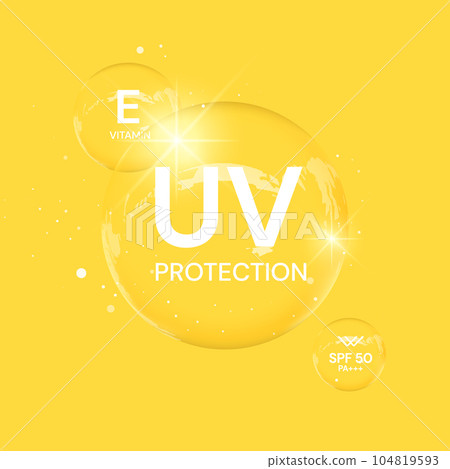 UV protection on white background,bubble shield. Solar protection screen from UV rays 104819593