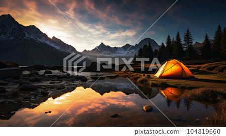 星空下的山河美景 星空下的山河美景 104819660