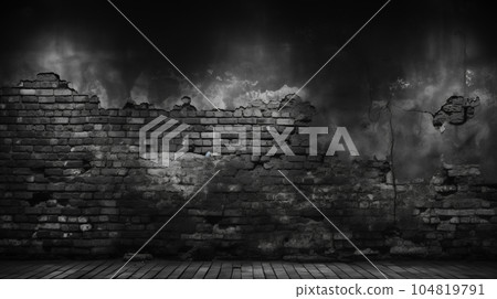 Black brick wall for design, dark background Black brick wall for design, dark background 104819791
