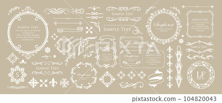 High-class vintage frame design set Ruled line frame Wedding vintage antique 104820043