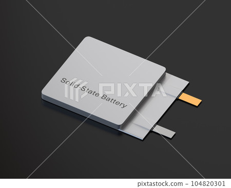 黑色背景下電動汽車緊湊型全固態電池的圖像 104820301
