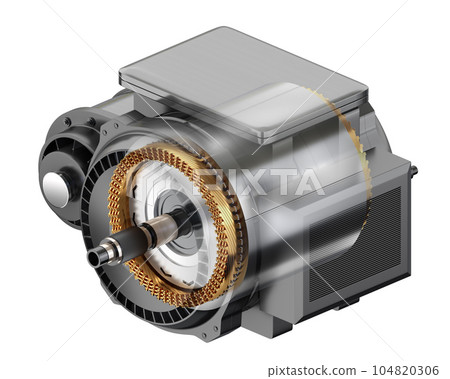 白色背景下電動汽車電機(電子軸)的結構圖像 白色背景下電動汽車電機(電子軸)的結構圖像 104820306
