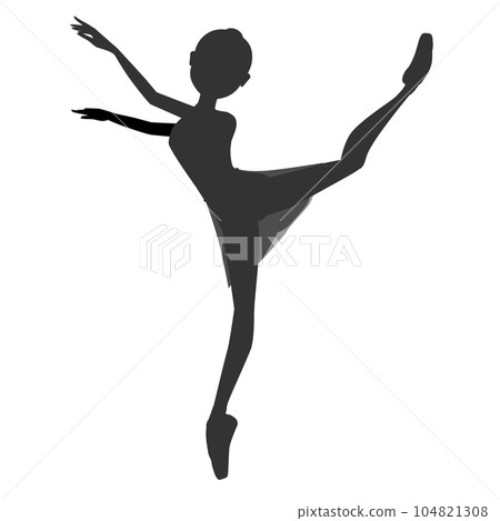 舞者剪影插圖_《堂吉訶德》 芭蕾舞演員練習丘比特角色的形象 104821308