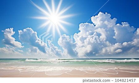 Midsummer tropical beach and blue sky, vacation, travel, resort Midsummer tropical beach and blue sky, vacation, travel, resort 104821457