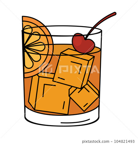 Isolated colored tropical cocktail sketch icon Vector 104821493
