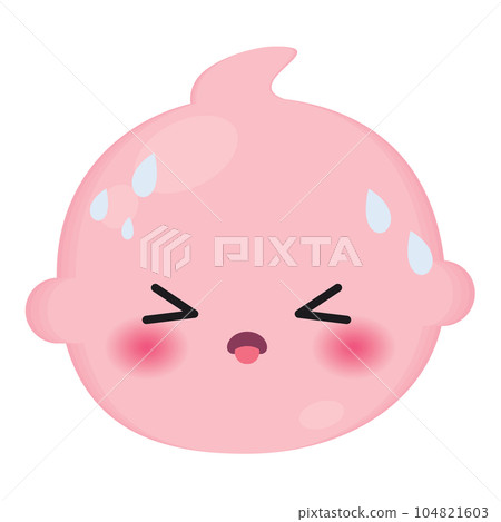 Isolated colored cute exhausted baby emoji icon Vector 104821603