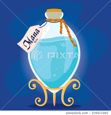 Isolated colored magical mana potion elixir Vector Isolated colored magical mana potion elixir Vector 104821865