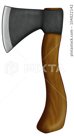 Illustration of axe wooden handle painting for design Illustration of axe wooden handle painting for design 104822142