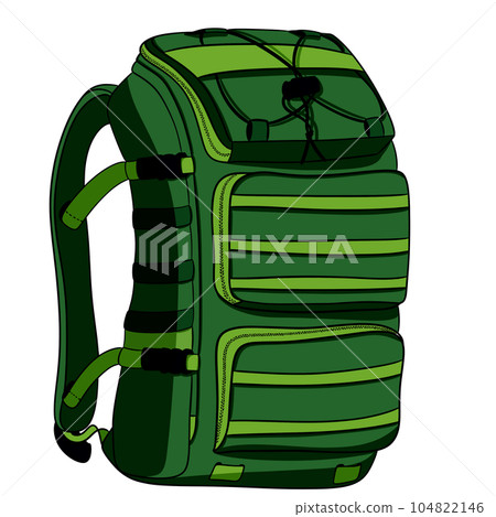 Illustration of green climbing and hiking bag painting for design  104822146
