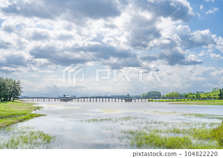 Tsuru-no-Mai Bridge 300 meters in length Japan's tallest three-tiered wooden bridge 104822220