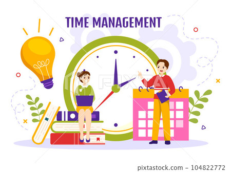 Time Management Vector Illustration with Clock Controls and Tasks Planning Training Activities Schedule in Flat Cartoon Hand Drawn Templates Time Management Vector Illustration with Clock Controls and Tasks Planning Training Activities Schedule in Flat Cartoon Hand Drawn Templates 104822772