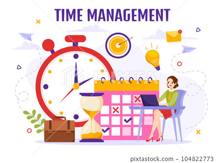 Time Management Vector Illustration with Clock Controls and Tasks Planning Training Activities Schedule in Flat Cartoon Hand Drawn Templates Time Management Vector Illustration with Clock Controls and Tasks Planning Training Activities Schedule in Flat Cartoon Hand Drawn Templates 104822773