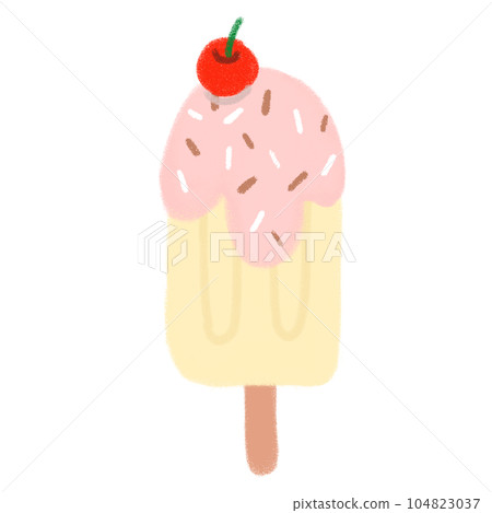cartoon ice cream with cherries cartoon ice cream with cherries 104823037