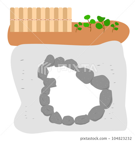 被石頭包圍的池塘的框架 被石頭包圍的池塘的框架 104823232