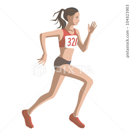跑步的女人全身插畫素材 跑步的女人全身插畫素材 104823903