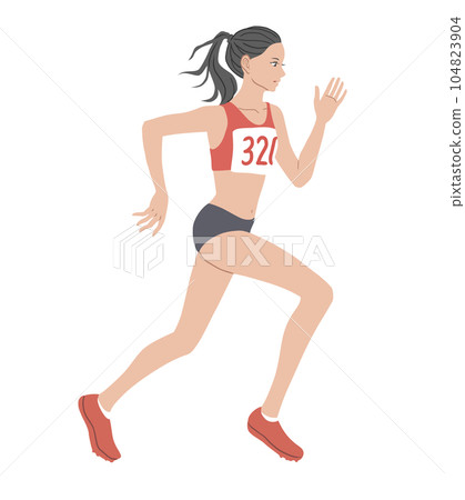跑步女人全身插畫素材 跑步女人全身插畫素材 104823904