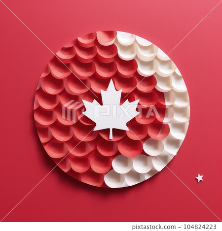 Crafted Festivities 3D Paper Cut Artwork for Canada Day Celebrations. Crafted Festivities 3D Paper Cut Artwork for Canada Day Celebrations. 104824223