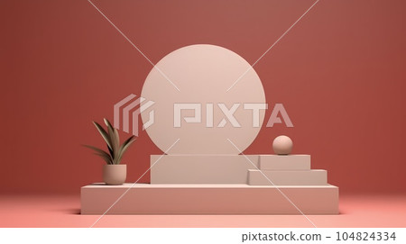 Realistic composition with geometrical shapes on a beige background. Realistic composition with geometrical shapes on a beige background. 104824334