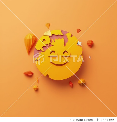 Crafted Emoji Expressions 3D Paper Cut Artwork for World Emoji Day Celebrations. Crafted Emoji Expressions 3D Paper Cut Artwork for World Emoji Day Celebrations. 104824366