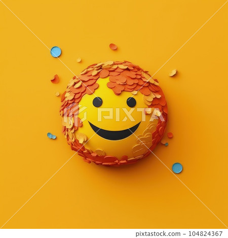 Crafted Emoji Expressions 3D Paper Cut Artwork for World Emoji Day Celebrations. 104824367