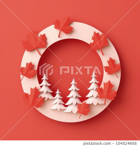 Proudly Canadian Minimalistic 3D Craft Illustration for Canada Day Festivities. Proudly Canadian Minimalistic 3D Craft Illustration for Canada Day Festivities. 104824608