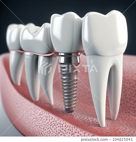 Implants and dentistry, dental treatment. Generative AI 104825041