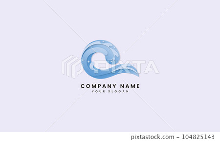 Abstract Wave Ocean logo design 104825143