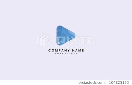Blue Wave play logo wave and play button combination logo music Blue Wave play logo wave and play button combination logo music 104825153