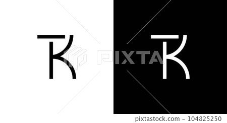 Modern and stong TK initials abstract logo design 104825250