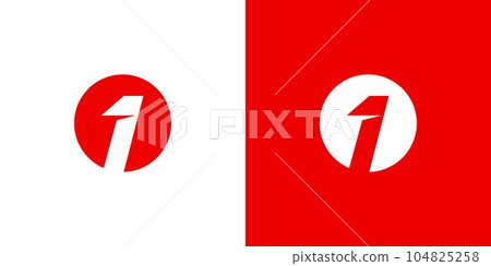 Modern and strong number 1 logo design 104825258