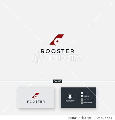 head Rooster minimalist simple mascot logo 104825554
