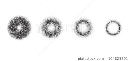 Set of textured gradient circles. Black dotted rings collections. Stippled round elements pack. Fading noise grain dotwork shapes. Halftone effect illustrations bundle. Vector  Set of textured gradient circles. Black dotted rings collections. Stippled round elements pack. Fading noise grain dotwork shapes. Halftone effect illustrations bundle. Vector  104825891