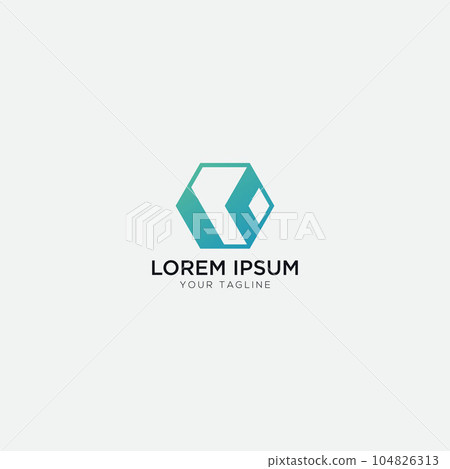 abstract hexagonal letter K logo modern abstract hexagonal letter K logo modern 104826313