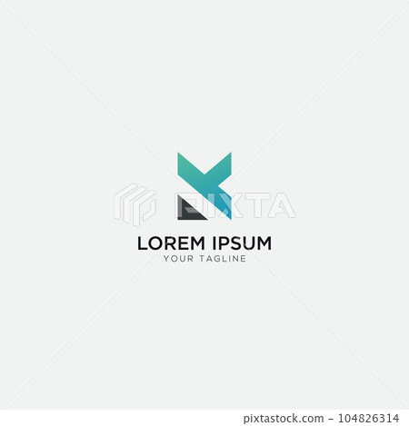 Abstract K and X simple logo KX Letter Abstract K and X simple logo KX Letter 104826314