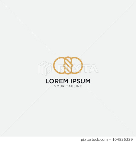 infinity gold abstract logo design 104826329