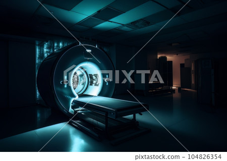 Room with an MRI scanner with art lighting AI Room with an MRI scanner with art lighting AI 104826354