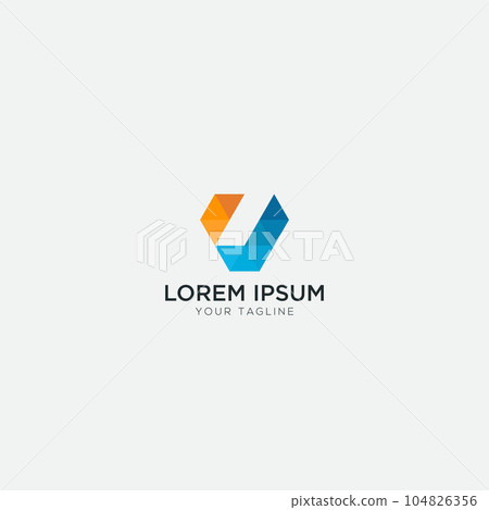 digital abstract V logo letter V monogram digital abstract V logo letter V monogram 104826356