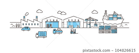 港口交通景觀貨物物流圖標 港口交通景觀貨物物流圖標 104826615