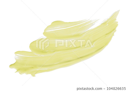 Yellow brush isolated on white background. Light yellow color. Yellow brush isolated on white background. Light yellow color. 104826635