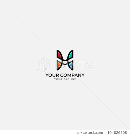 abstract rainbow logo letter MH monogram abstract rainbow logo letter MH monogram 104826808