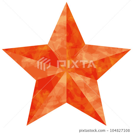 three dimensional watercolor style fiery star three dimensional watercolor style fiery star 104827108