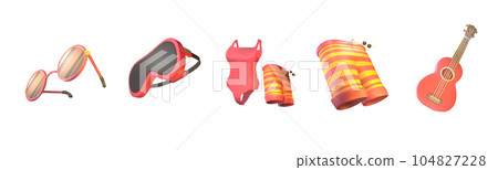 3D icon summer collection rendered isolated on the transparent background 3D icon summer collection rendered isolated on the transparent background 104827228