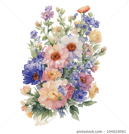watercolor bouquet of flowers watercolor bouquet of flowers 104828091
